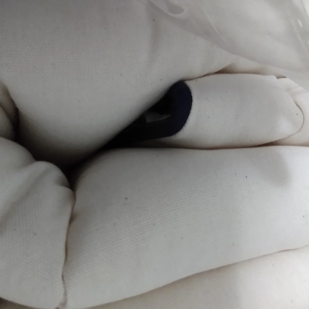 Classic White Cushion with Navy Tie Trim - Home Bedding